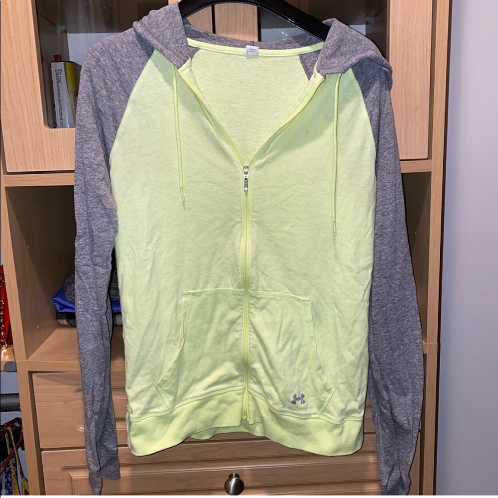 Under Armour neon zip-up hoodie